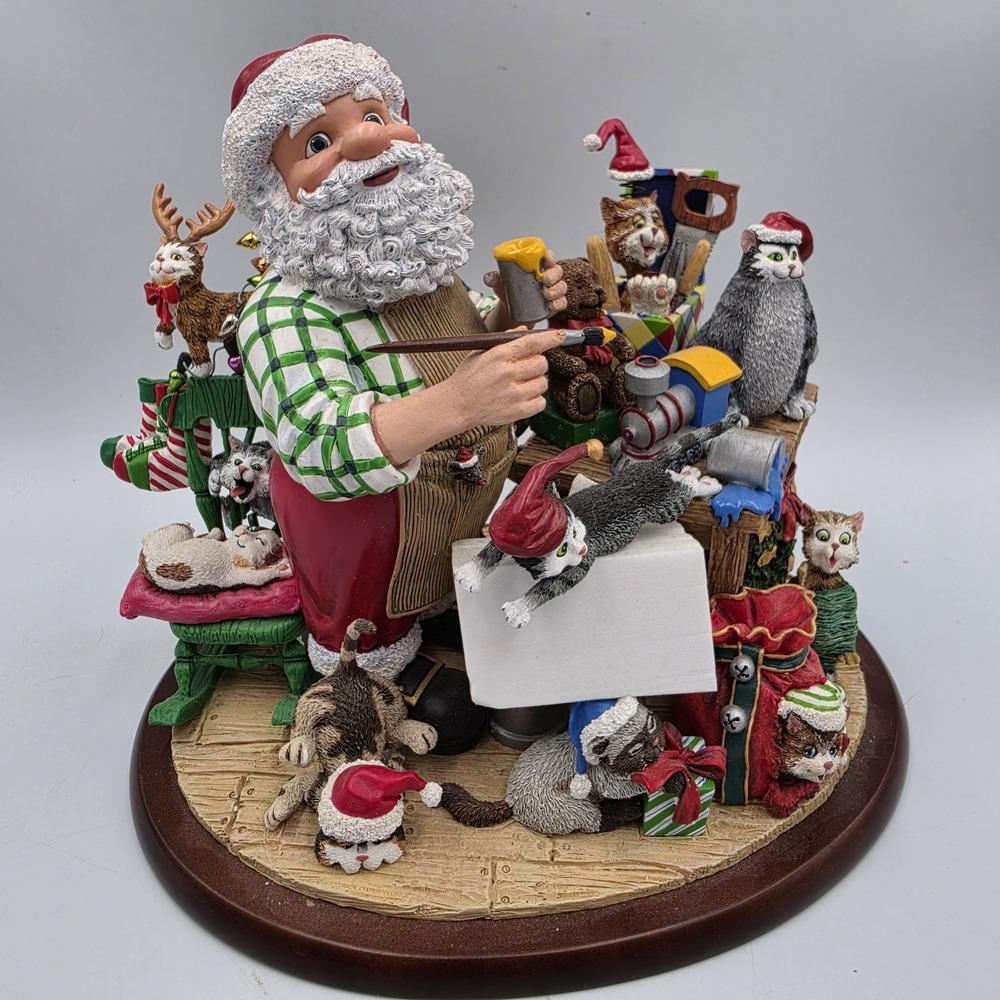 RARE Danbury Mint Gary Patterson Santas Little Helpers WORKSHOP Comical Cats VTG